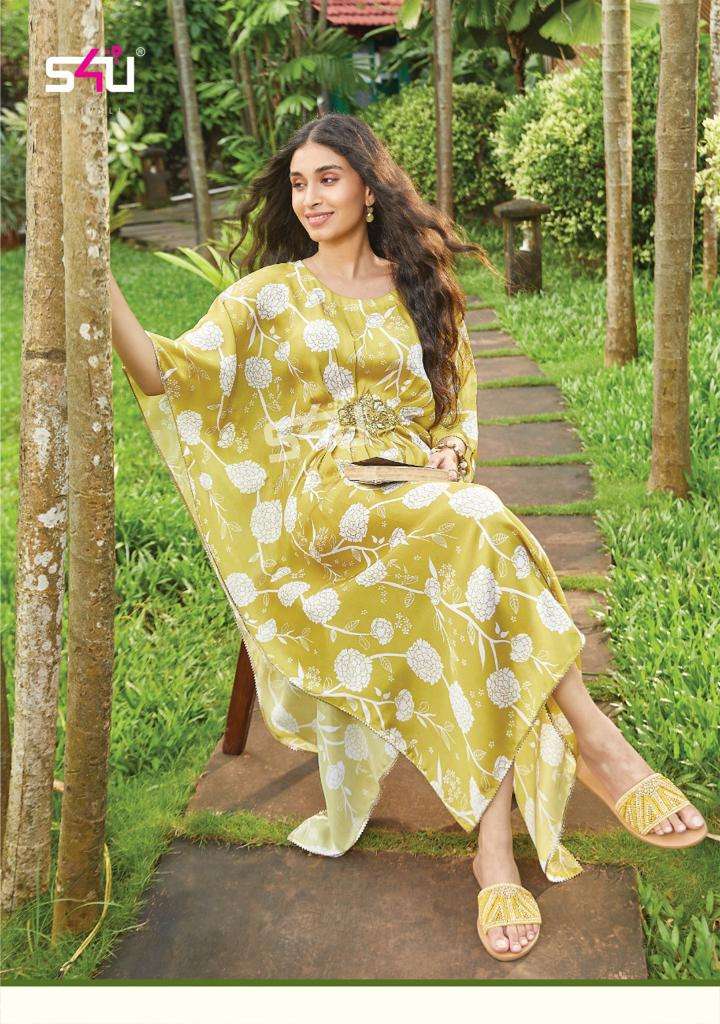 S4u Tropical Kaftan Vol 2 New Designer Fancy Wear Kaftan Kurti Collection